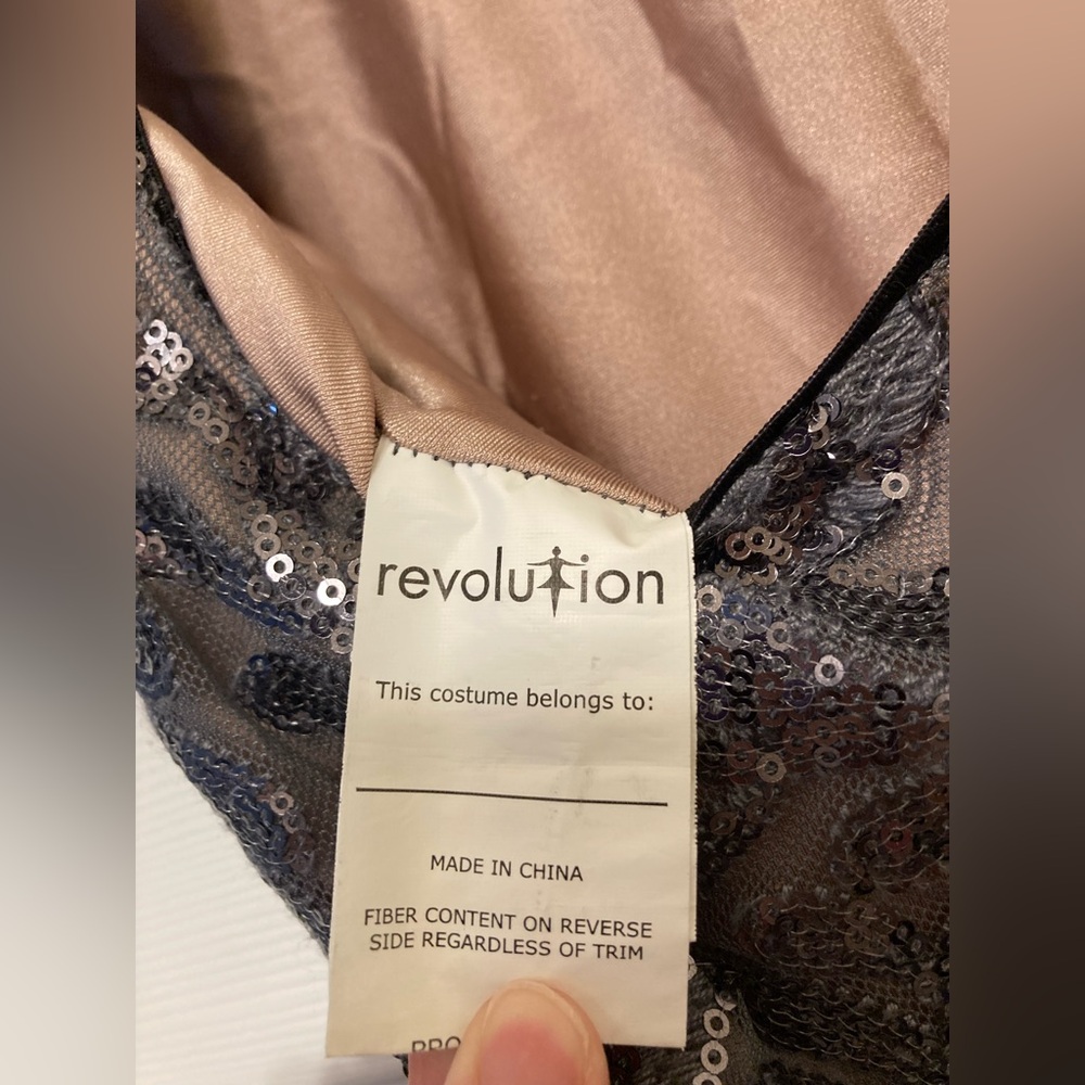 Revolution Dance Costume Lyrical Silver Sequin Black Dress RC19753 Adult Large - Picture 3 of 5